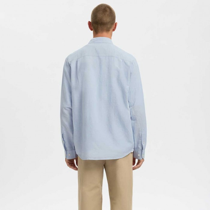 SELECTED SLMREGCLAUS CLAY LINENBLEND LS SHT NOOS CIEL SELECTED SLMREGCLAUS CLAY LINENBLEND LS SHT NOOS CIEL