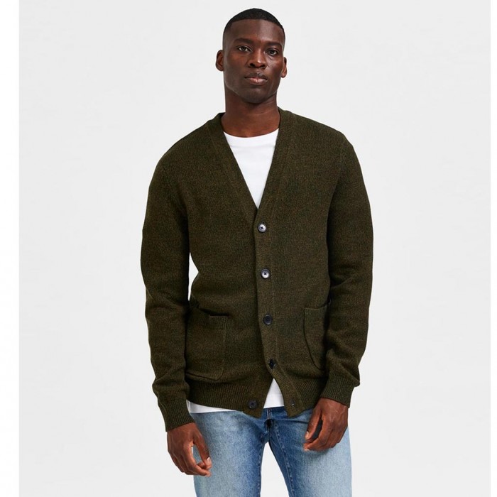 SELECTED HOMME CARDIGAN WELL LONG SLEEVE KNIT CARDIGAN W GREEN