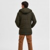 SELECTED PADDED PARKA COAT GREEN