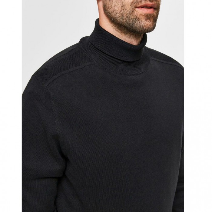 SELECTED PIMA COTTON JUMPER ZIBAGO BLACK