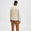 SELECTED CABLE KNIT KNITTED PULLOVER OATMEAL