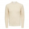 SELECTED CABLE KNIT KNITTED PULLOVER OATMEAL