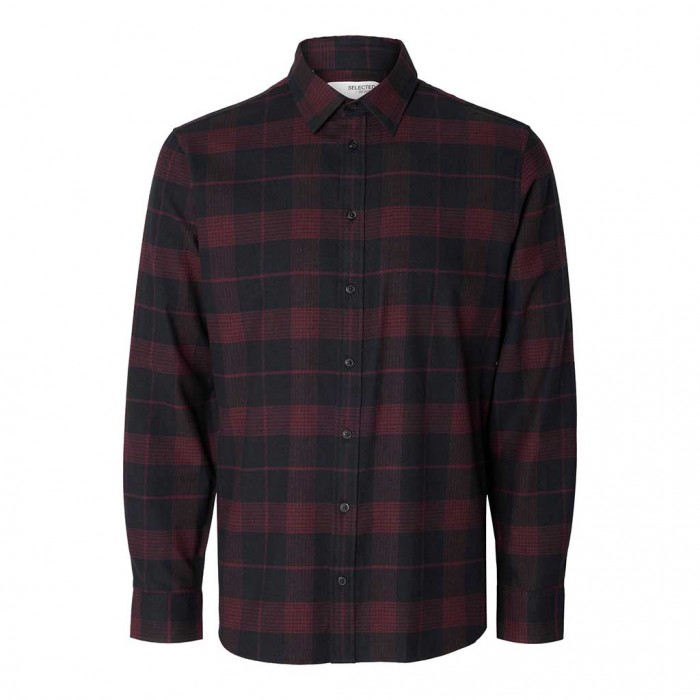 SELECTED SLHSLIMOWEN-FLANNEL SHIRT LS NOOS RED