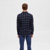 SELECTED SLHSLIMOWEN-FLANNEL SHIRT LS NOOS BLUE