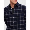 SELECTED SLHSLIMOWEN-FLANNEL SHIRT LS NOOS BLUE