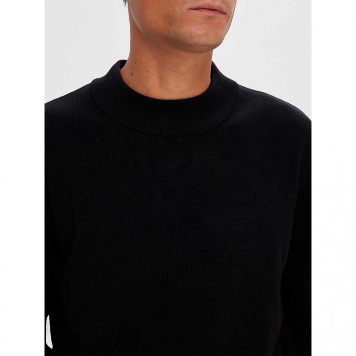 SELECTED  SLHROBERT LS KNIT MOCK NECK BLACK