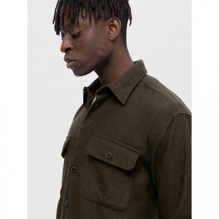 SELECTED  SLHMASON-TWILL OVERSHIRT LS NOOS GREEN