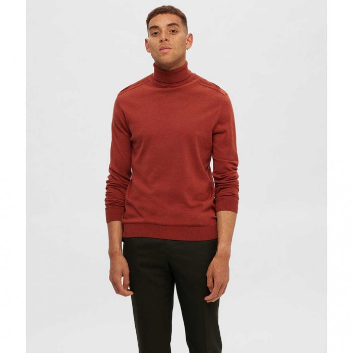 SELECTED SLHBERG ROLL NECK B NOOS ORANGE