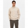 SELECTED SLHAXEL LS KNIT ROLL NECK NOOS BEIGE