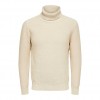 SELECTED SLHAXEL LS KNIT ROLL NECK NOOS BEIGE