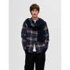 SELECTED  SLHSLIMOWEN-FLANNEL SHIRT LS NOOS BLUE/GREEN