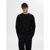 SELECTED  SLHROSS LS KNIT STRUCTURE CREW NECK NOOS BLACK