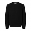 SELECTED  SLHROSS LS KNIT STRUCTURE CREW NECK NOOS BLACK