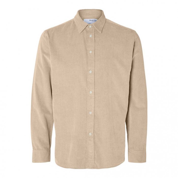 SELECTED SLHREGOWEN-CORD SHIRT LS NOOS BEIGE