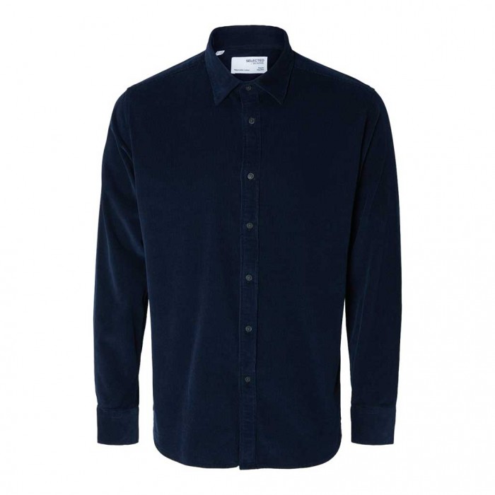 SELECTED SLHREGOWEN-CORD SHIRT LS NOOS BLUE