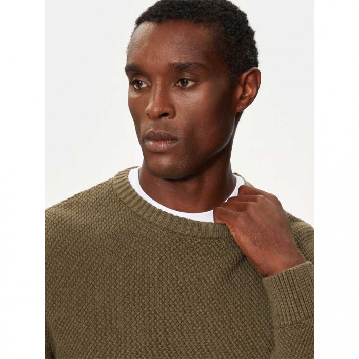 SELECTED  SLHHENNY LS KNIT RELAXED CREW NECK GREEN