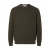 SELECTED  SLHROSS LS KNIT STRUCTURE CREW NECK NOOS GREEN