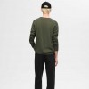 SELECTED SLHBERG CREW NECK NOOS GREEN