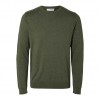 SELECTED SLHBERG CREW NECK NOOS GREEN