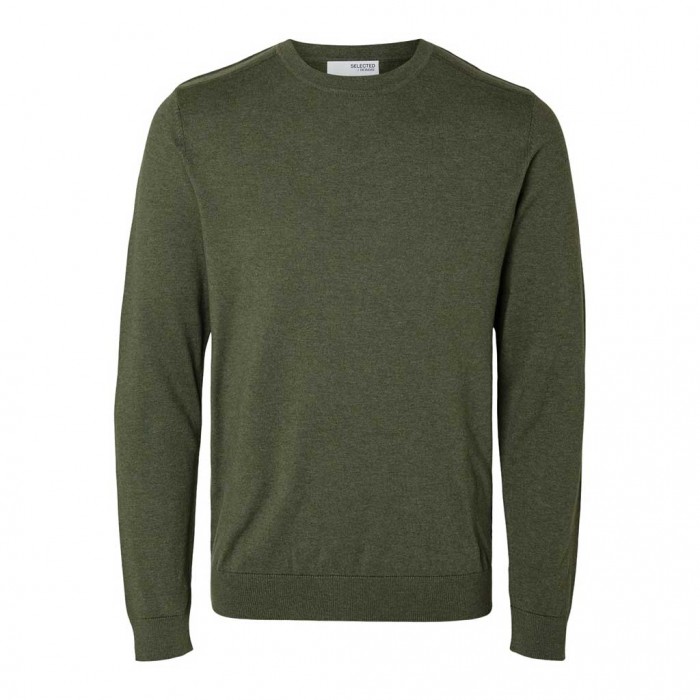 SELECTED SLHBERG CREW NECK NOOS GREEN