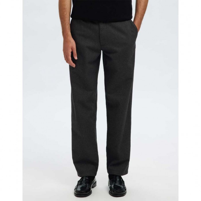 SELECTED 175 SLIM-FIT BRUSHED CHINOS DARK GREY