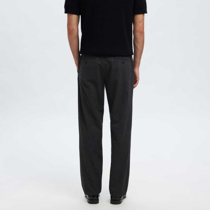 SELECTED 175 SLIM-FIT BRUSHED CHINOS DARK GREY