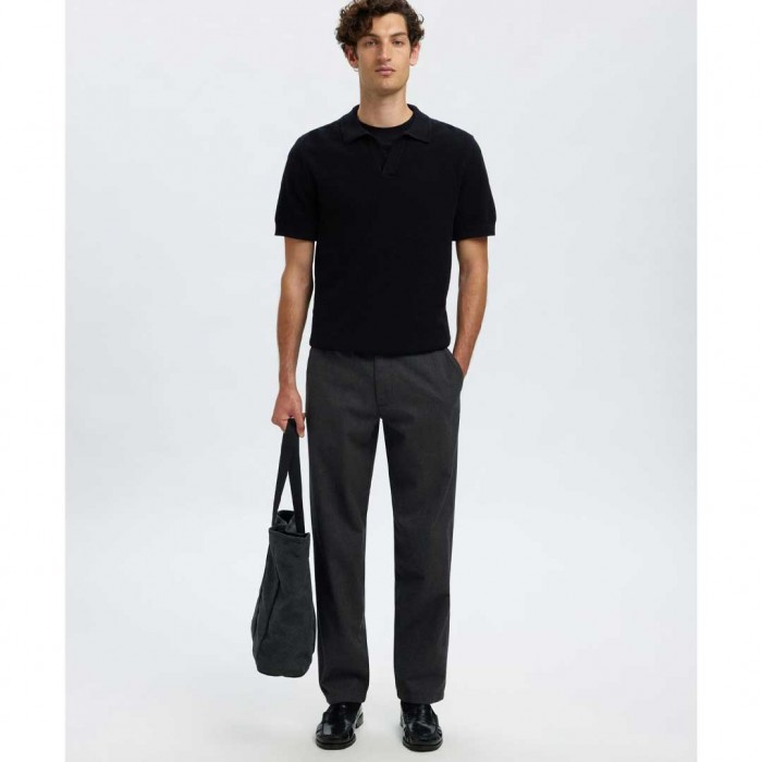 SELECTED 175 SLIM-FIT BRUSHED CHINOS DARK GREY