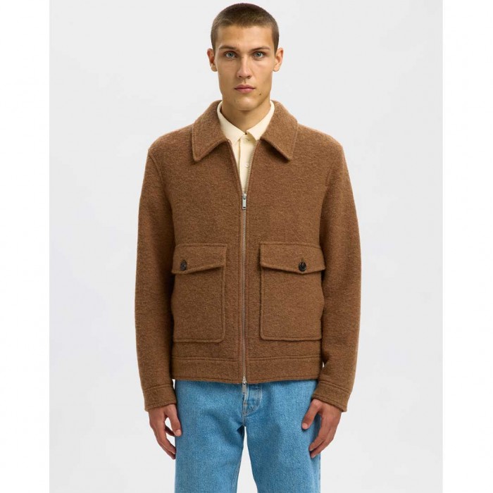 SELECTED SLHJAKOB WOOL BLEND JKT CAMEL