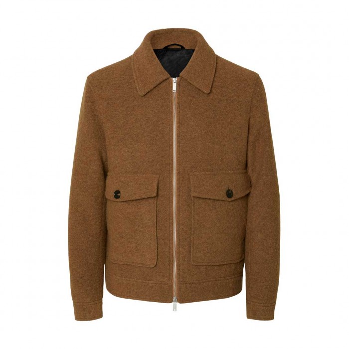 SELECTED SLHJAKOB WOOL BLEND JKT CAMEL