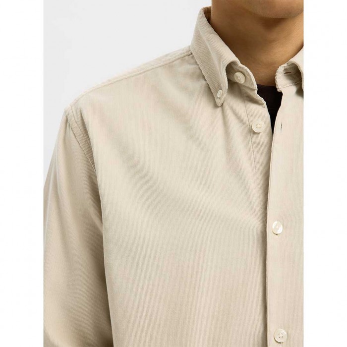 SELECTED SLHREGDANNI CORD BD LS SHIRT NOOS ECRU