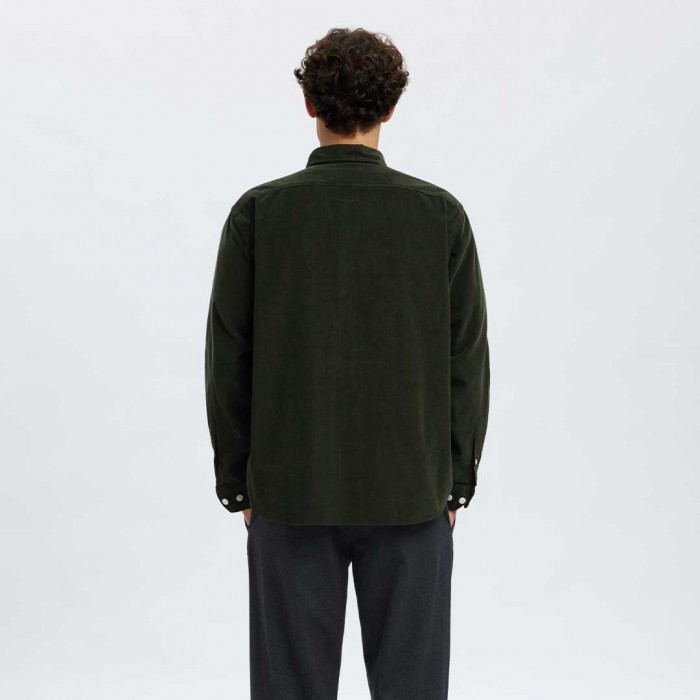 SELECTED SLHREGDANNI CORD BD LS SHIRT NOOS GREEN
