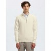 SELECTED HALF-ZIP PULLOVER OFF WHITE
