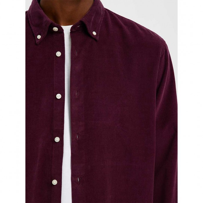 SELECTED SLHREGDANNI CORD BD LS SHIRT NOOS BORDO