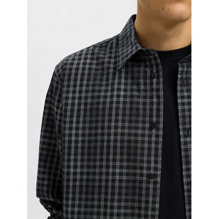 SELECTED  SLHREGLEE GRINDLE CHECK LS SHIRT BLACK