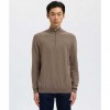 SELECTED HALF-ZIP KNITTED JUMPER TEAK