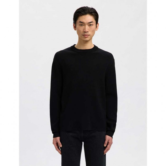 SELECTED SLHTELLER FN RELAXED CREW NECK NOOS BLACK