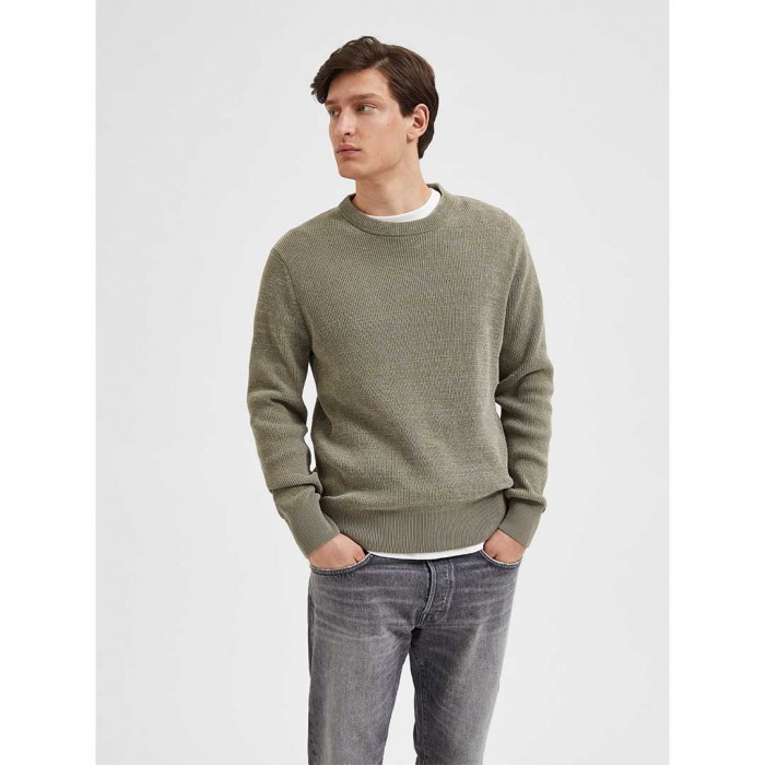 SELECTED SLHRODNEY LS CREW NECK GREEN