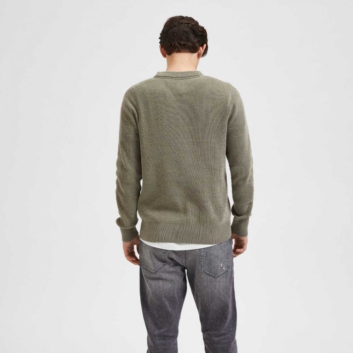 SELECTED SLHRODNEY LS CREW NECK GREEN