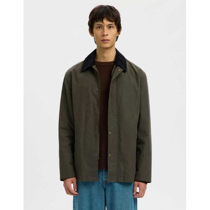 SELECTED  SLHWALTER WAXED COTTON 2.0 JKT NOOS GREEN