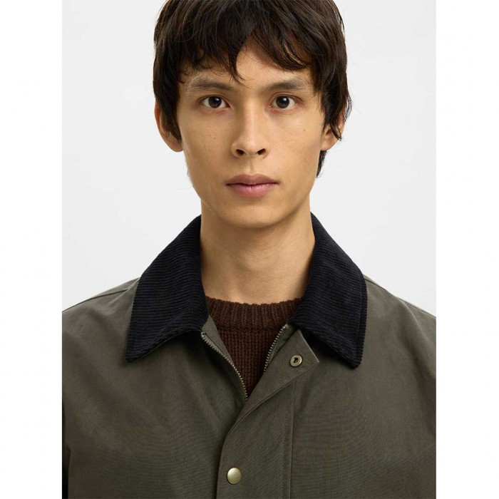 SELECTED  SLHWALTER WAXED COTTON 2.0 JKT NOOS GREEN