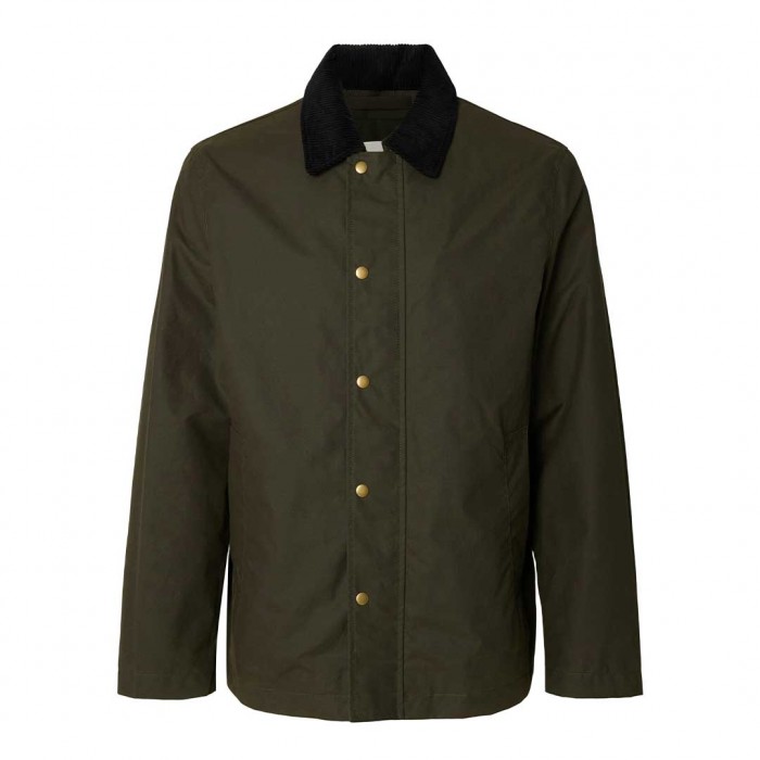 SELECTED  SLHWALTER WAXED COTTON 2.0 JKT NOOS GREEN
