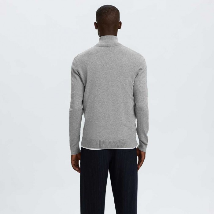 SELECTED  SLMBERG FULL ZIP CARDIGAN NOOS LIGHT GRAY