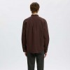 SELECTED SLMREGCOLE JAY MELANGE LS SHIRT NOOS BROWN