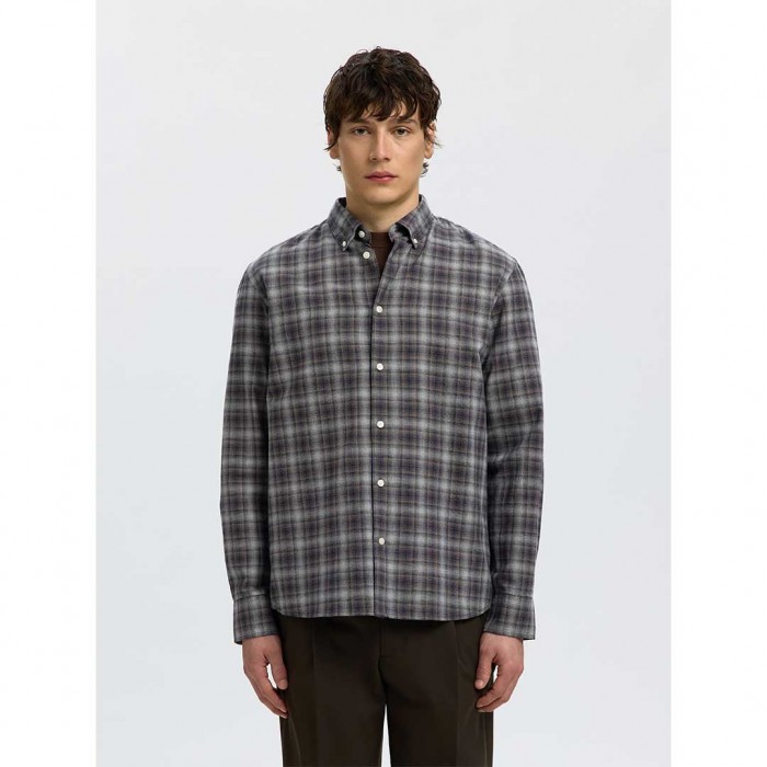 SELECTED SLMCOLE-JAY REG MELANGE LS SHIRT NOOS SKY CAPTAIN