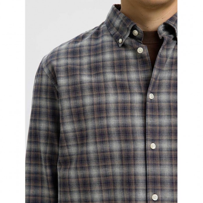 SELECTED SLMCOLE-JAY REG MELANGE LS SHIRT NOOS SKY CAPTAIN