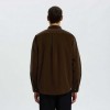 SELECTED COTTON CORDUROY SHIRT DARK BROWN