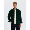 SELECTED  COTTON CORDUROY SHIRT DARK GREEN