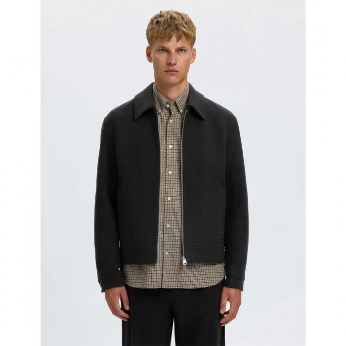 SELECTED MAN WOOL BLEND JACKET BLACK