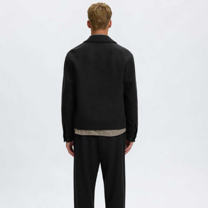 SELECTED MAN WOOL BLEND JACKET BLACK