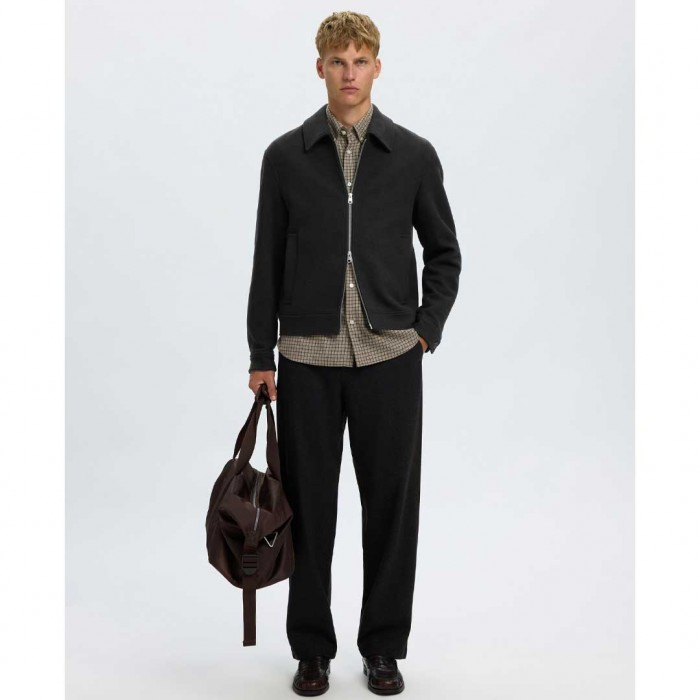 SELECTED MAN WOOL BLEND JACKET BLACK